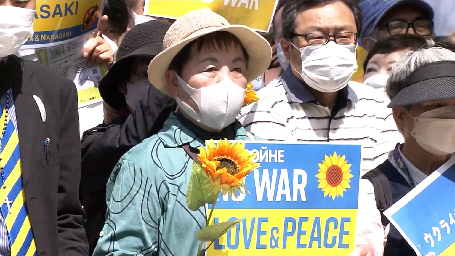 Manifestation contre la guerre en Ukraine à Hiroshima, au Japon