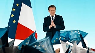 Emmanuel Macron am Sonntagabend