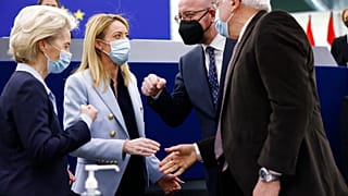 Представители руководства ЕС на заседании Евросовета, посвящённом ситуации на Украине, 24/03/2022