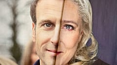 Montage réalisé avec les affiches de campagne des deux candidats qualifiés pour le second tour de la présidentielle française