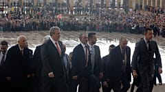 Ankara Belediye Başkanı Mansur Yavaş, 8 Nisan 2019'da Anıtkabir'i ziyaret ederken.