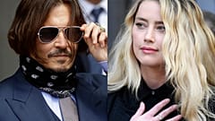 Johnny Depp appears at the High Court in London, on July 17, 2020, left, and Amber Heard appears outside the High Court in London on July 28, 2020. 
