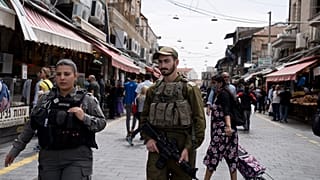 عناصر من الشرطة الإسرائيلية في مدينة القدس. 