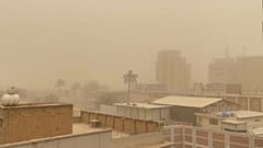 لقطة من فيديو نشرته فرانس برس للعاصفة الرملية التي ضربت بغداد 