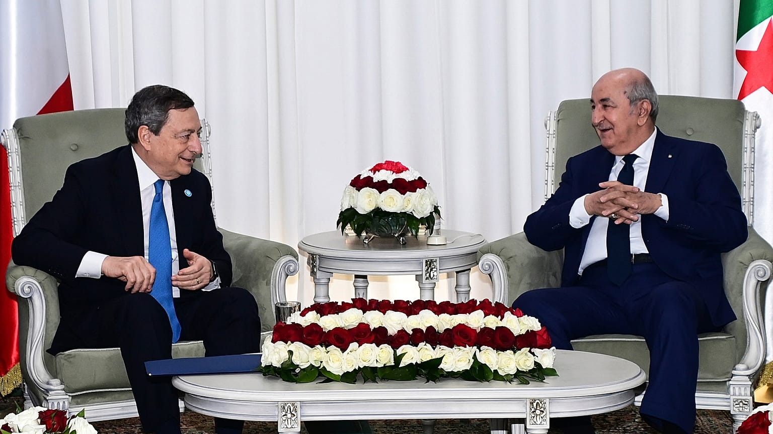 Mario Draghi e Abdelmadjid Tebboune