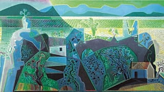 Τοπίο της Ύδρας, 1963-1967 Λάδι σε μουσαμά, 107 x 213 εκ. Craxton Estate