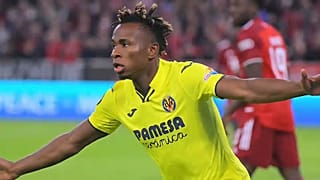 Samuel Chukwueze, autor del gol del empate del Villarreal frente al Bayern de Munich