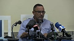 Juan Reynaldo Pérez, presidente de la Federación Cubana de Béisbol (FCB), durante la rueda de prensa