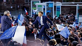 Emmanuel Macron, French president, candidate for re-election 