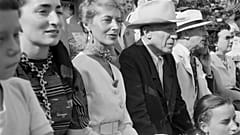 Pablo Picasso (3rd L), his model Jacqueline Roque Hutin (L), French socialite Francine Weisweller (2nd L) and poet Jean Cocteau during a bullfight