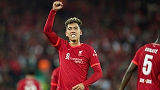 Roberto Firmino hocherfreut: Der Brasilianer traf zweimal für Liverpool
