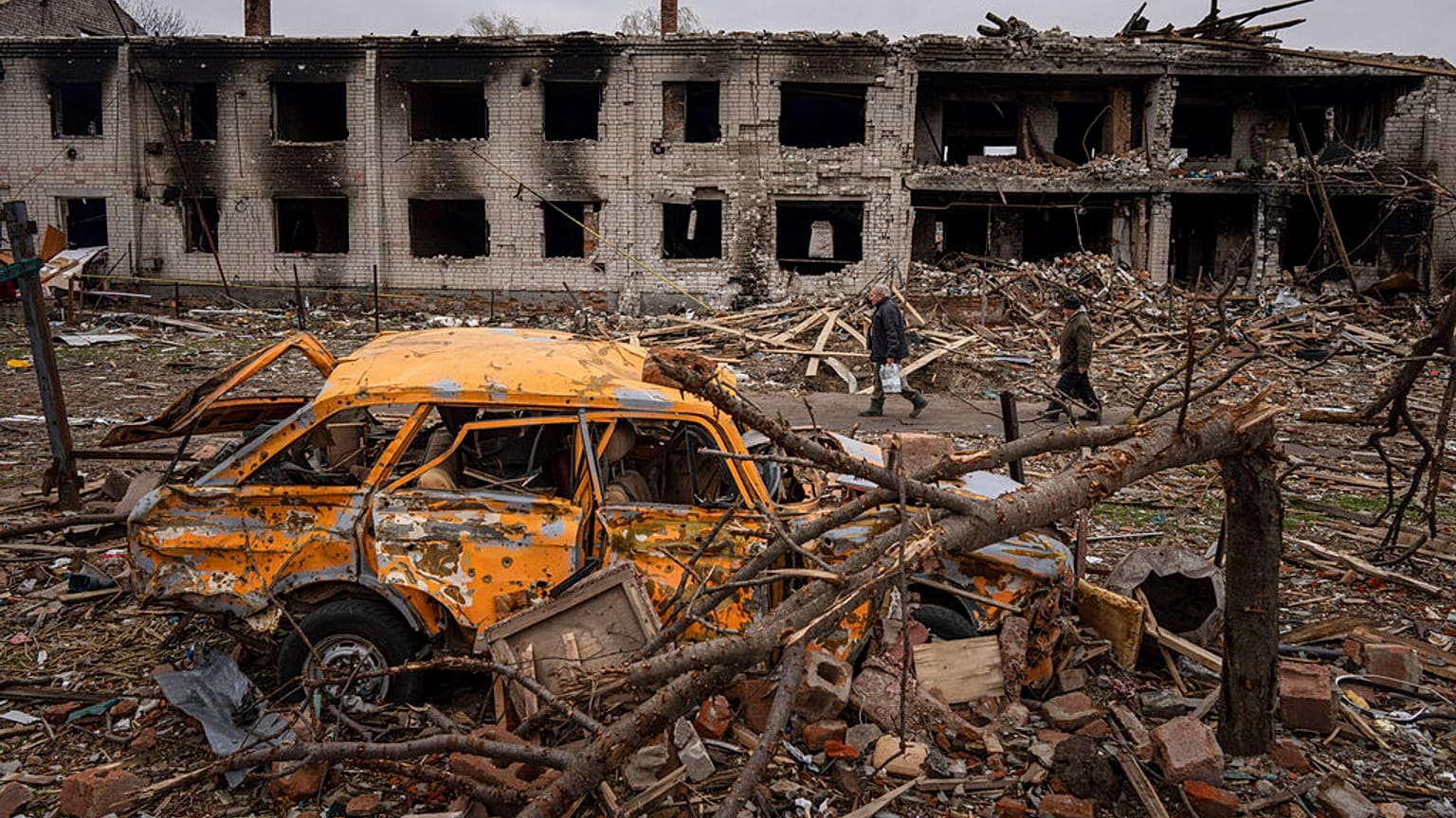 Destrucción en Chernihiv (Ucrania)