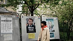 Wahlplakate in Frankreich: am 24. April findet die 2. Wahlrunde statt.