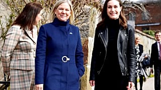 Magdalena Andersson e Sanna Marina: le due premier. (Stoccolma, 13.4.2022)