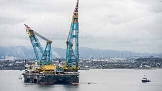 Cranes on the Saipem 7000 were left tilting after the accident.