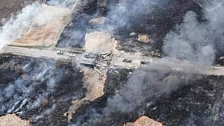 الصورة التي نشرتها وزارة الدفاع الأوكرانية يوم الخميس 14 أبريل/ نيسان 2022، مركبات عسكرية روسية تتجه نحو إيزيوم