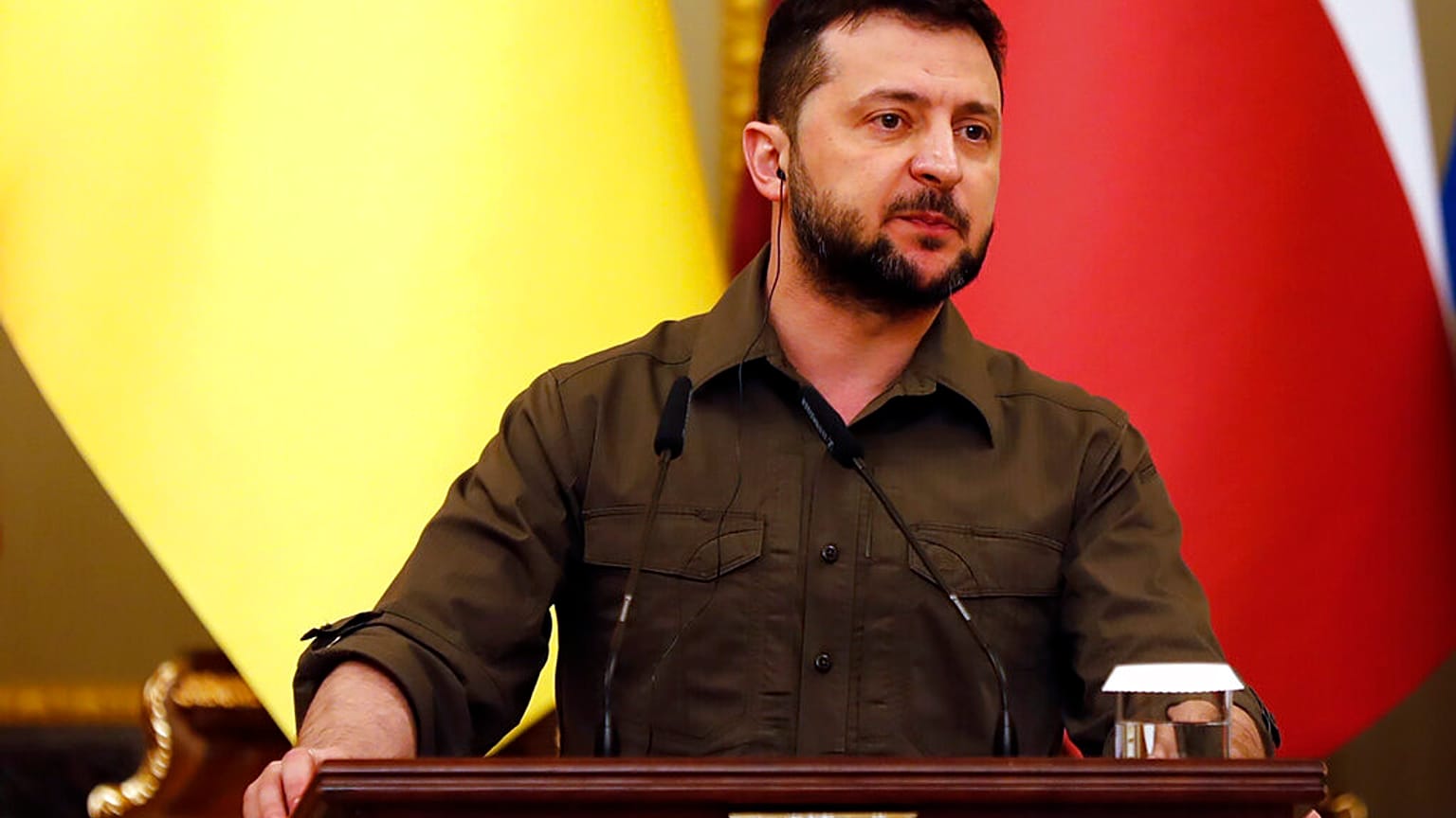 Volodimir Zelenszkij sajtótájékoztatót tartott április 13-án Kijevben 