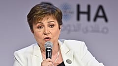 Krisztalina Georgieva, az IMF vezérigazgatója a Dohai Fórum elnevezésű nemzetközi konferencia plenáris ülésén 2022. március 27-én – képünk illusztráció