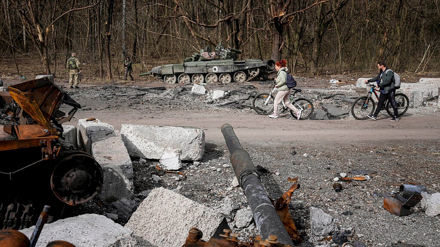 In der Region Tschernihiw in der Ukraine