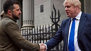 UK PM Boris Johnson meeting Ukrainian President Volodymyr Zelenskyy