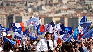 Προεκλογική συγκέντρωση του Εμανουέλ Μακρόν στη Μασσαλία