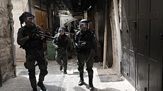 Израильская полиция в Старом Городе, Иерусалим, 17 апреля 2022