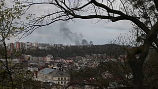 Imágenes del ataque a Leópolis el lunes 18 de abril de 2022