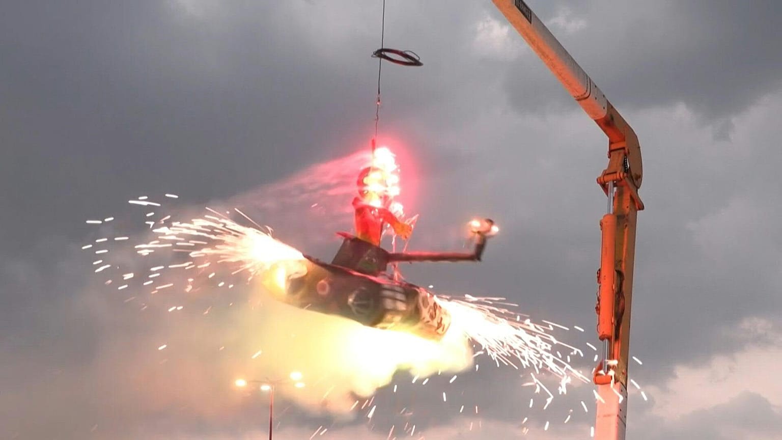 Set ablaze with fireworks in a public square, it draws cheers from Catholics who celebrate the return of the tradition known as the burning of Judas after COVID restrictions.