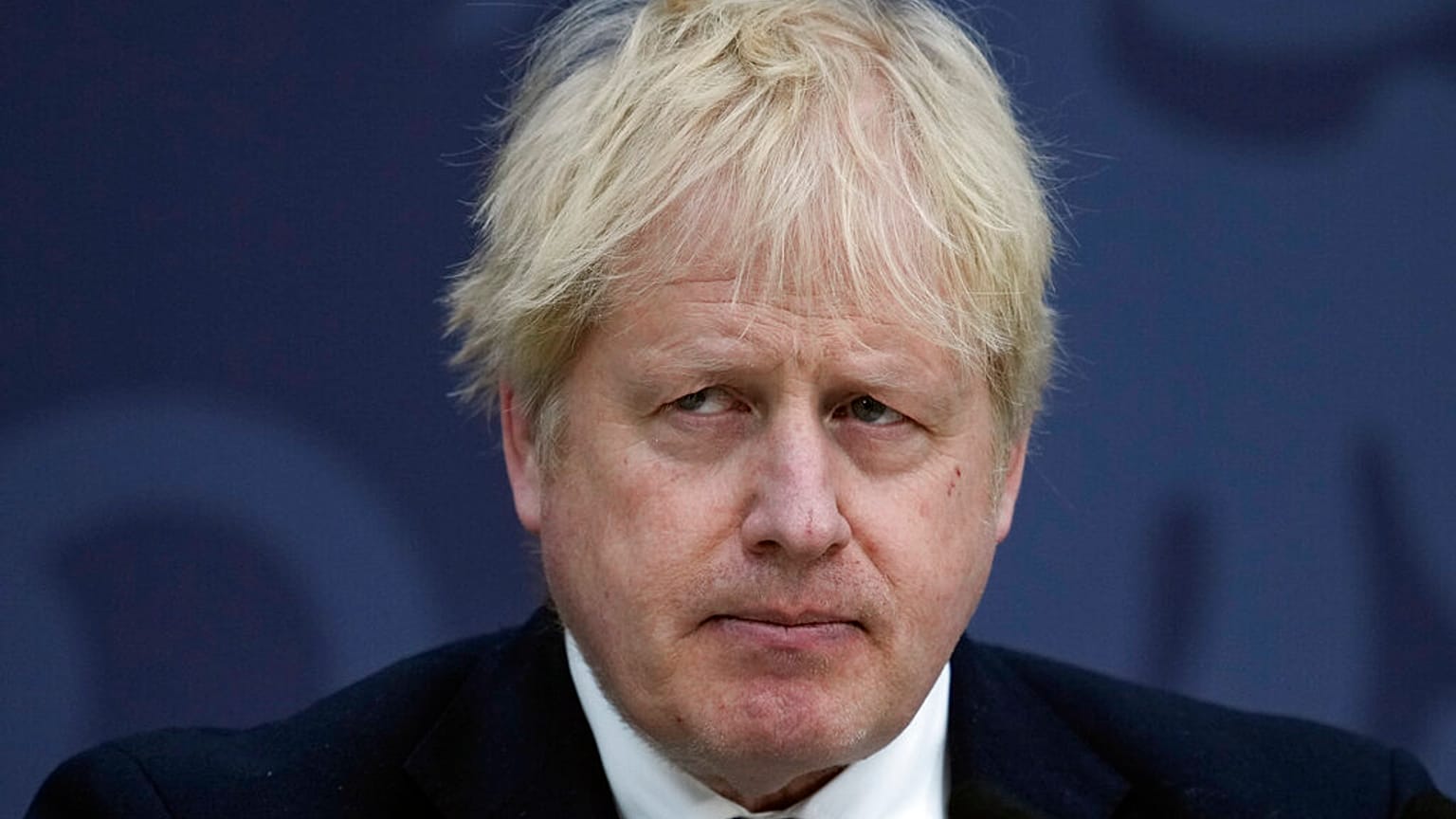 British Prime Minister Boris Johnson delivers a speech at Lydd Airport, south east England, Thursday, April 14, 2022. 