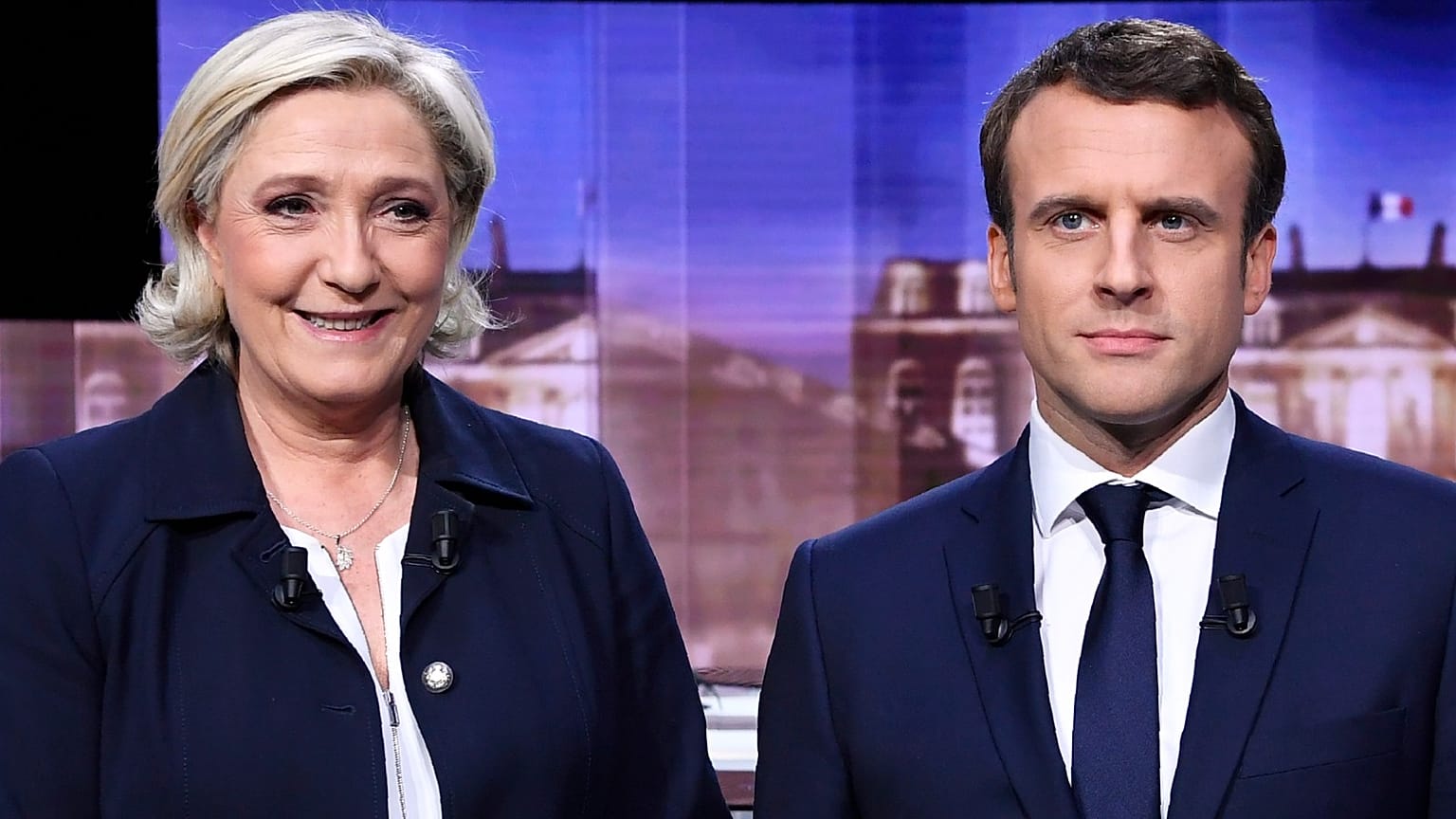 La candidate d'extrême droite Marine Le Pen et le président sortant Emmanuel Macron