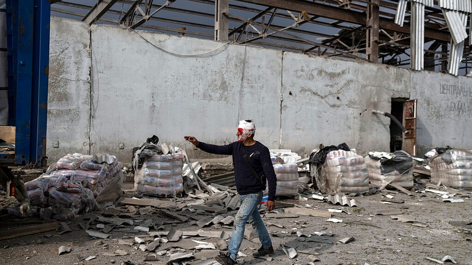 Verletzter in Kramatorsk in der Ukraine