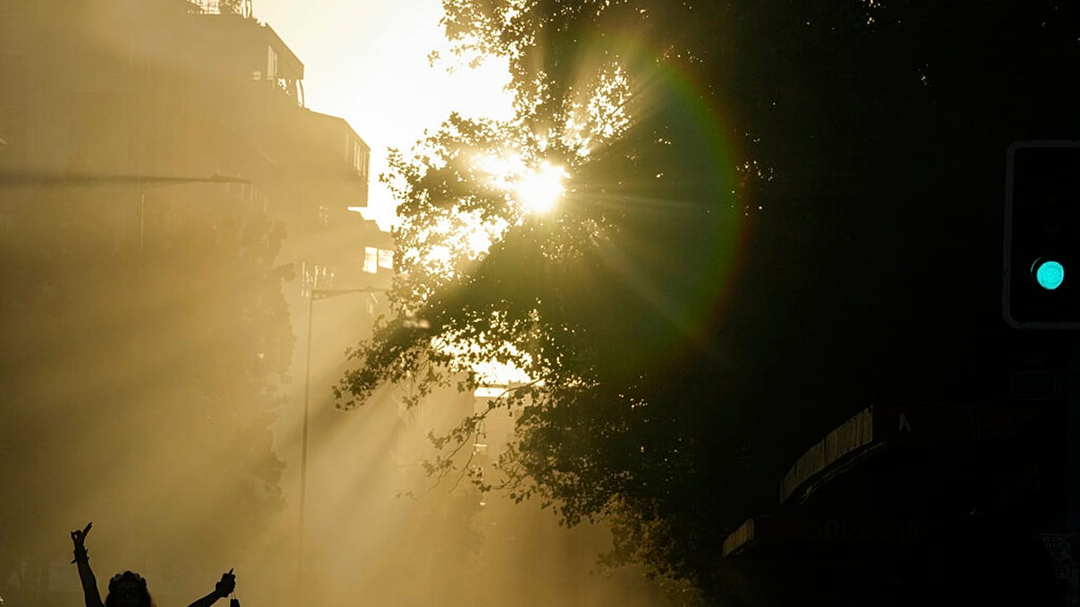 Εικόνα από το κέντρο του Σαντιάγο, που γνωρίσε τον πιο ξηρό χειμώνα του 21ου αιώνα, το 2021