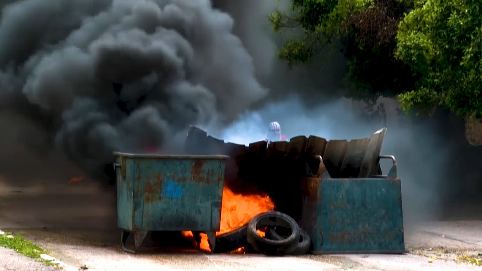 Clashes between Israeli forces and Palestinians in Burqah
