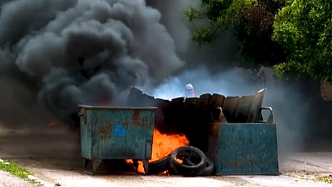 Clashes between Israeli forces and Palestinians in Burqah