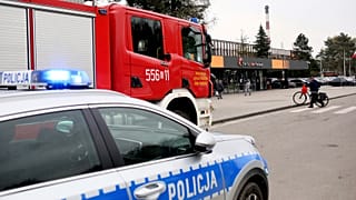 Emergency services on the scene outside the Pniowek coal mine in Pawlowice.