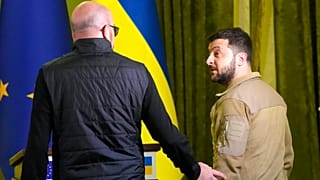 Le président du Conseil européen, Charles Michel, et le président ukrainien, Volodymyr Zelensky
