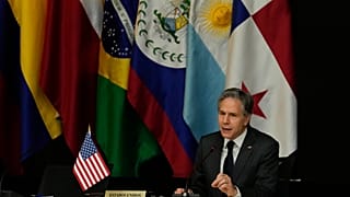 El Secretario de Estado de Estados Unidos, Antony Blinken, en una conferencia ministerial en Panamá, 20/4/2022