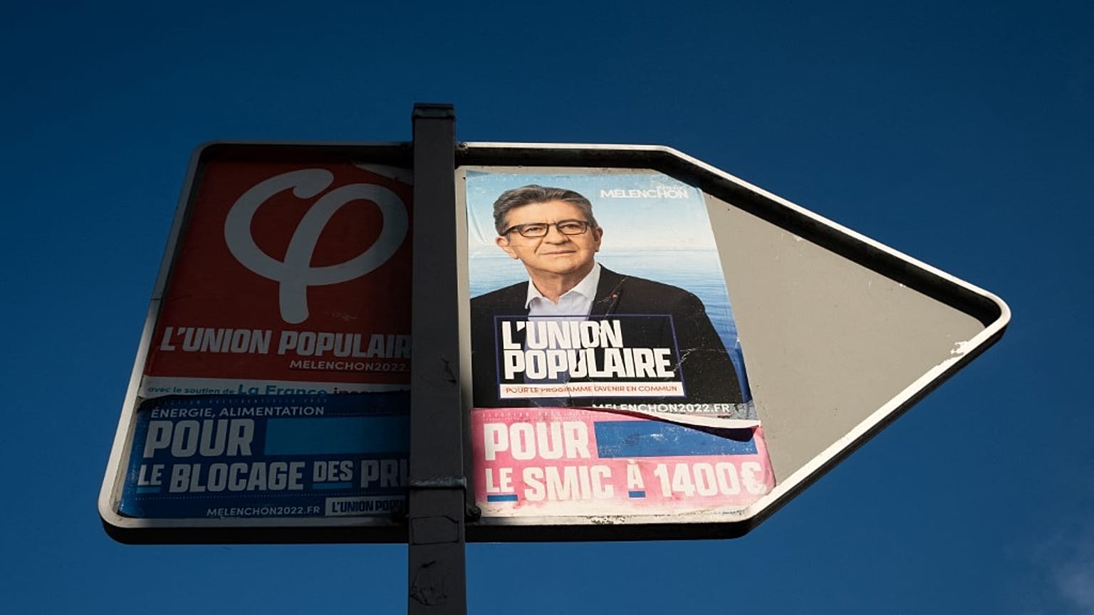 Cartel de la agrupación de Mélenchon.