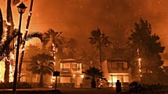 Archives : village de Schinos, près de Corinthe en Grève, ravagé par les flammes le 19 mai 2021