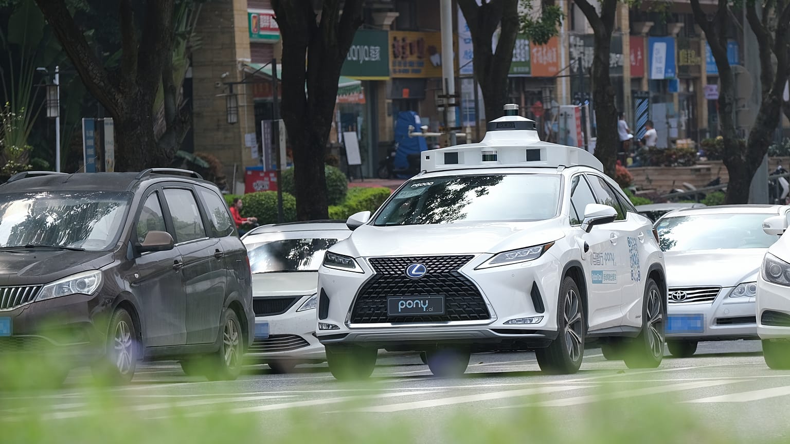 Egy Pony.ai robotaxi Nansha-ban, Guangzhou-ban