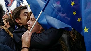 Le Français Emmanuel Macron le 24 avril 2022 et le Slovène Robert Golob le 19 mars 2022.
