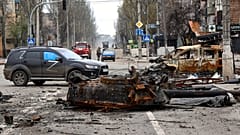Ein Teil von Mariupol in der Ukraine wird von russischen Truppen kontrolliert