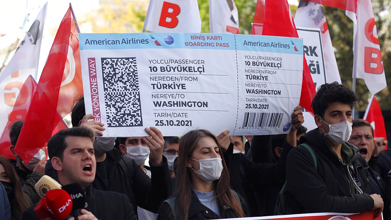 Proteste für die Freilassung Kavalas in Istanbul am 25. Oktober 2021