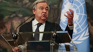 Генсек ООН Антониу Гутерриш после переговоров с Сергеем Лавровым