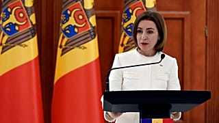 Η πρόεδρος της Μολδαβίας, Μάγια Σάντου