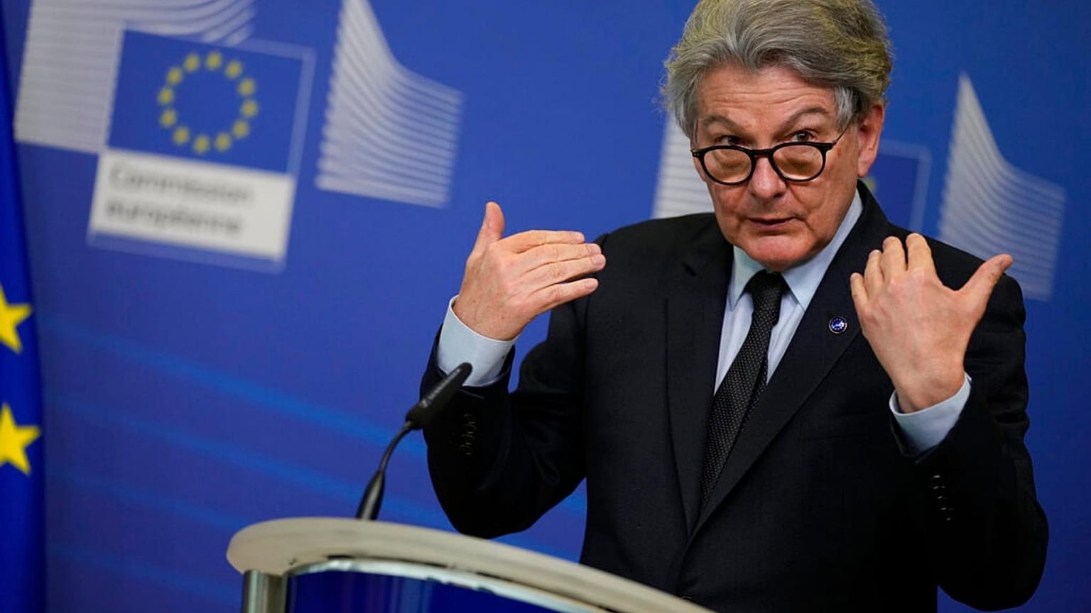 FILE - European Commissioner for Internal Market Thierry Breton