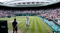 Blick ins Tennisstadion von Wimbledon