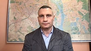 El alcalde de Kiev,Vitali Klitscho, durante la entrevista.