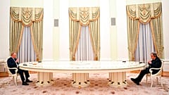 Russlands Präsident Wladimir Putin und UN-Generalsekretär António Guterres in Moskau