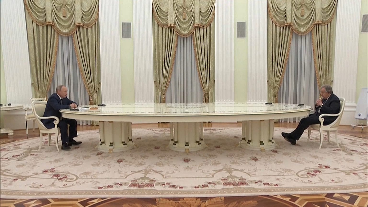 Russian President Vladimir Putin held talks with UN Secretary-General Antonio Guterres on Tuesday at the Kremlin Palace in Moscow.